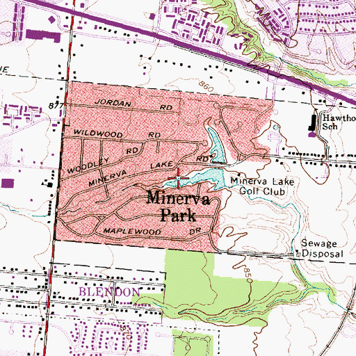 Topographic Map of Minerva Park, OH