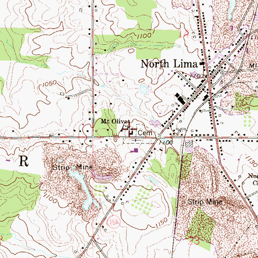 Topographic Map of Mount Olivet Church, OH