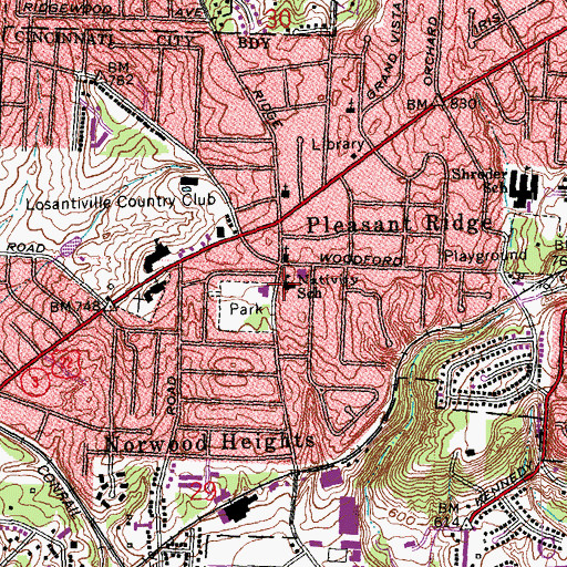 Topographic Map of Nativity School, OH