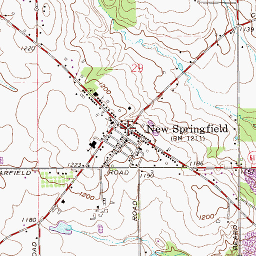 Topographic Map of New Springfield, OH