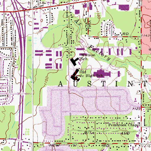 Topographic Map of Frank Ohl Middle School, OH