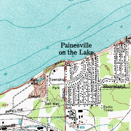Topographic Map of Painesville on-the-Lake, OH