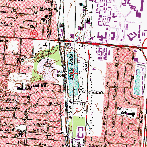 Topographic Map of Poste Lake, OH