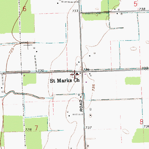 Topographic Map of Saint Mark's Lutheran Church, OH