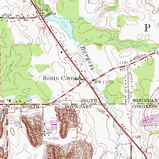 Topographic Map of Smith Corners, OH