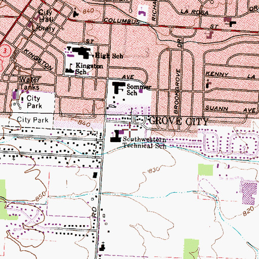 Topographic Map of Southwestern Technical School, OH