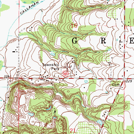 Topographic Map of Township Park, OH