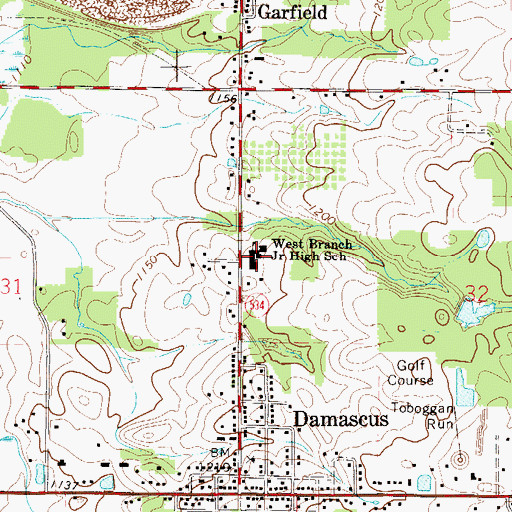 Topographic Map of West Branch Junior High School, OH