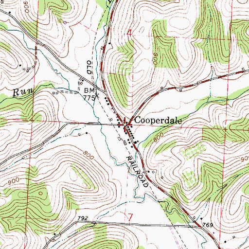 Topographic Map of Cooperdale, OH