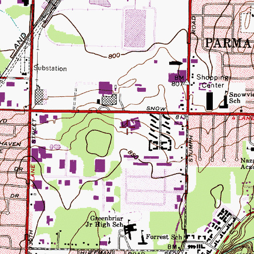 Topographic Map of Kaiser Permanente Medical Center, OH