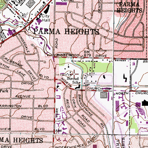 Topographic Map of Stroud Park, OH