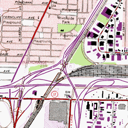 Topographic Map of Interchange 239, OH