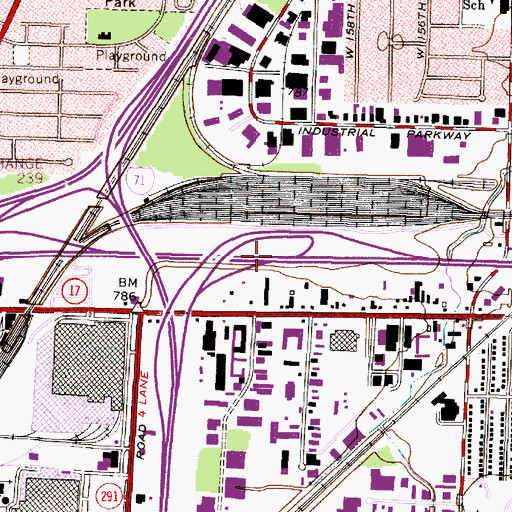 Topographic Map of Interchange 11, OH