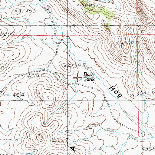 Topographic Map of Bass Tank, AZ