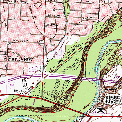 Topographic Map of Parkview Elementary School, OH