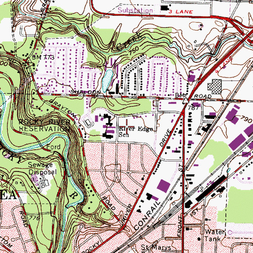 Topographic Map of Dora Lee Payne Park, OH