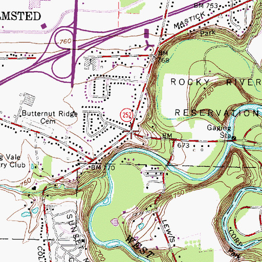 Topographic Map of Olmsted, OH