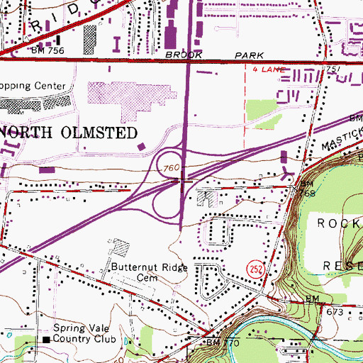 Topographic Map of Interchange 6, OH