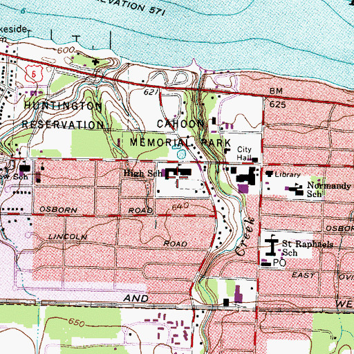 Topographic Map of Bay High School, OH