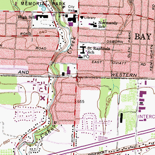 Topographic Map of North Dover, OH