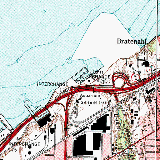 Topographic Map of Intercity Yacht Club, OH