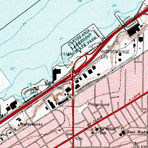 Topographic Map of Interchange 175, OH
