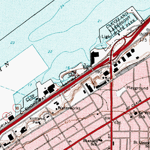 Topographic Map of Forest City Yacht Club, OH