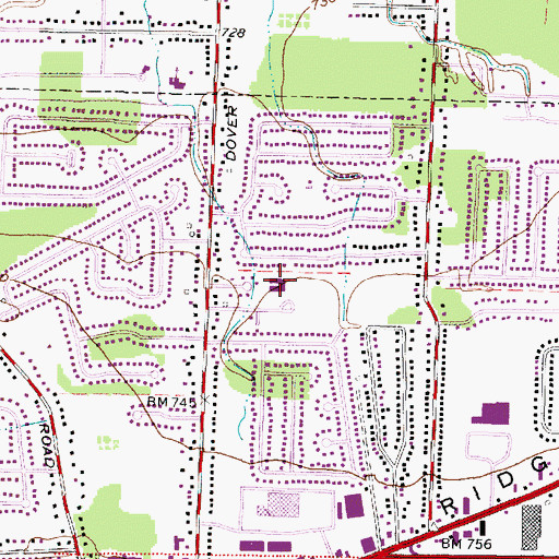 Topographic Map of Pine Intermediate School, OH