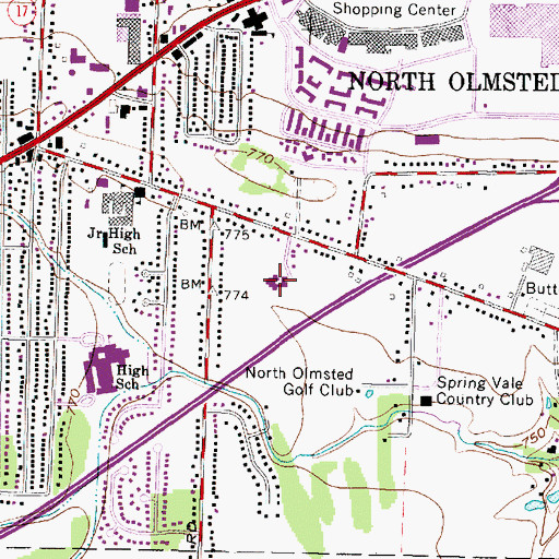 Topographic Map of Butternut Primary School, OH