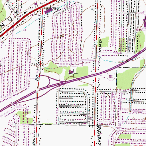 Topographic Map of Spruce Primary School, OH