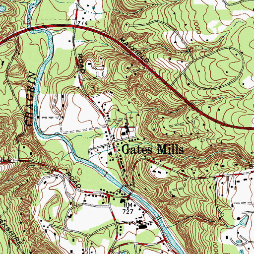 Topographic Map of Gates Mills Elementary School, OH