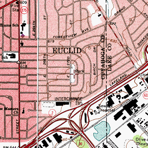 Topographic Map of Willow Park, OH
