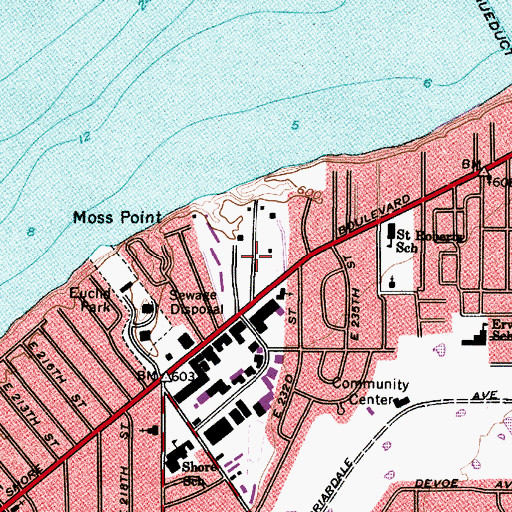 Topographic Map of Sims Park, OH