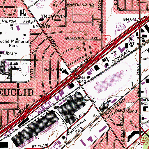 Topographic Map of Noble, OH