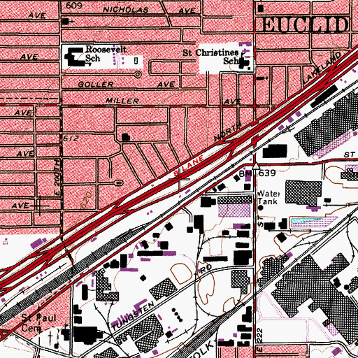 Topographic Map of Interchange 183, OH