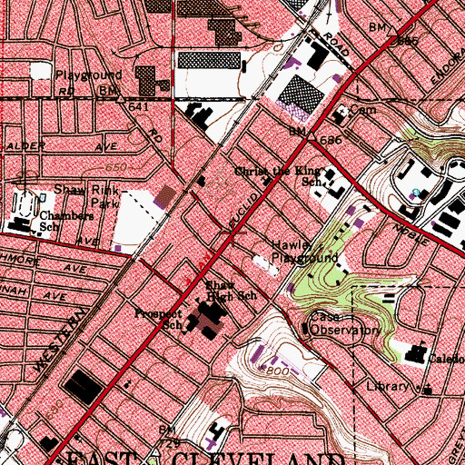 Topographic Map of Collamer, OH