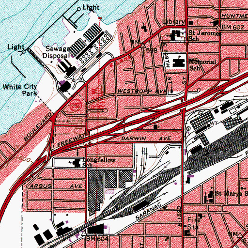 Topographic Map of Interchange 180, OH