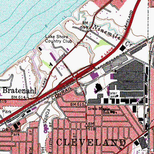 Topographic Map of Interchange 178, OH
