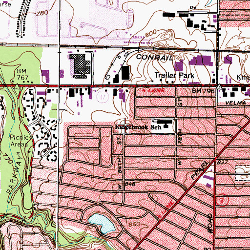 Topographic Map of Marlborough Park, OH