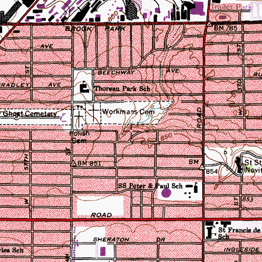 Topographic Map of Walters Grove Park, OH