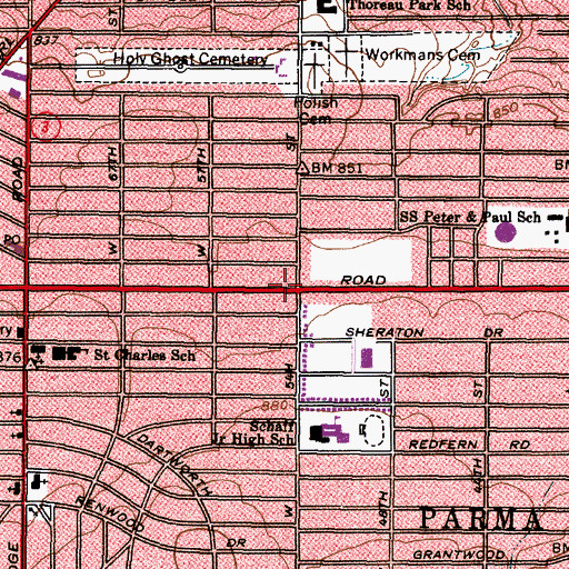 Topographic Map of Gerald Park, OH