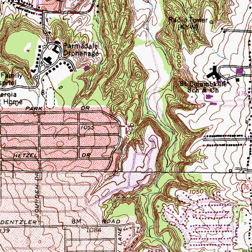 Topographic Map of Center Park, OH