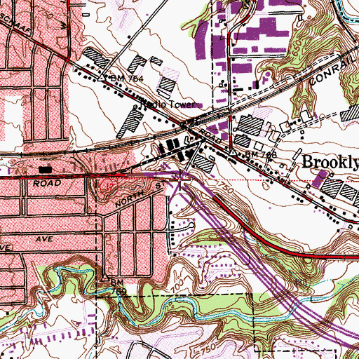 Topographic Map of Interchange 17, OH
