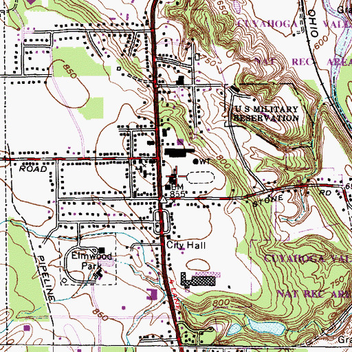 Topographic Map of Independence Middle School, OH