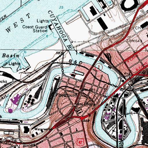 Topographic Map of Sycamore Marina, OH