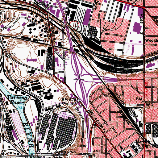 Topographic Map of Interchange 161B, OH