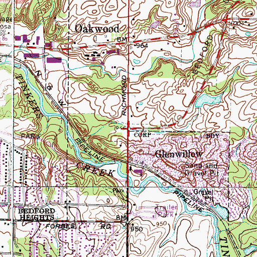 Topographic Map of Cowans (historical), OH