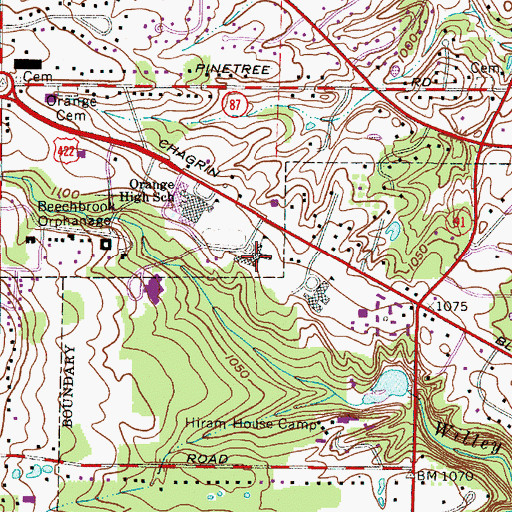 Topographic Map of Ballard Brady Middle School, OH