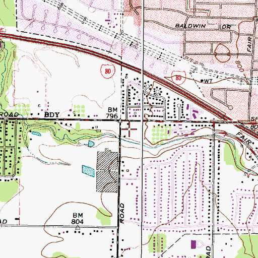 Topographic Map of Sprague Plaza Shopping Center, OH