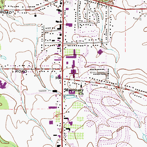 Topographic Map of Towne Center Plaza Shopping Center, OH